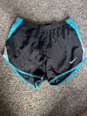 Nike Black & Teal Athletic Running Shorts